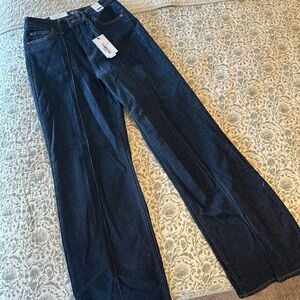 Dark Blue Wide-Leg Jeans